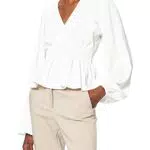 NA-KD Damen Smocked Waist Bluse