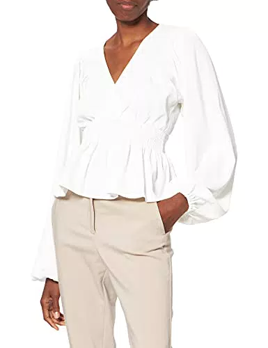 NA-KD Damen Smocked Waist Bluse