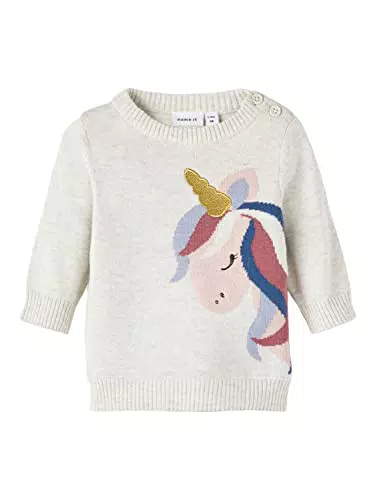 NAME IT Baby Girls NBFTUNIS LS Knit Strickoberteil, Rose Smoke
