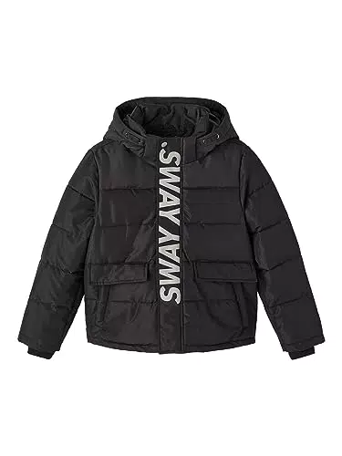 NAME IT Jungen NKMMANDER Pufferjacke - Schwarze Winterjacke