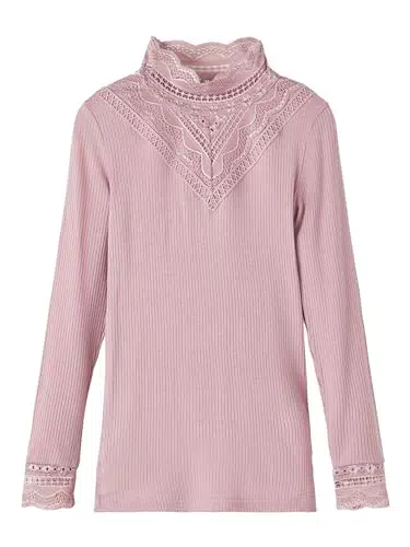 NAME IT Mädchen Langarmshirt NKFNURI LS XSL TOP - Woodrose