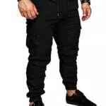 Nanameei Herren Cargohose aus Baumwolle Regular Fit Schwarz