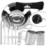 NATUMO® Outdoor Camping Besteck & Geschirr Set aus Edelstahl