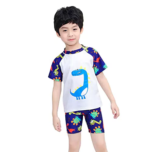 NautySaurs Jungen UV Badeanzug mit Dinosaurier Hai Motiv
