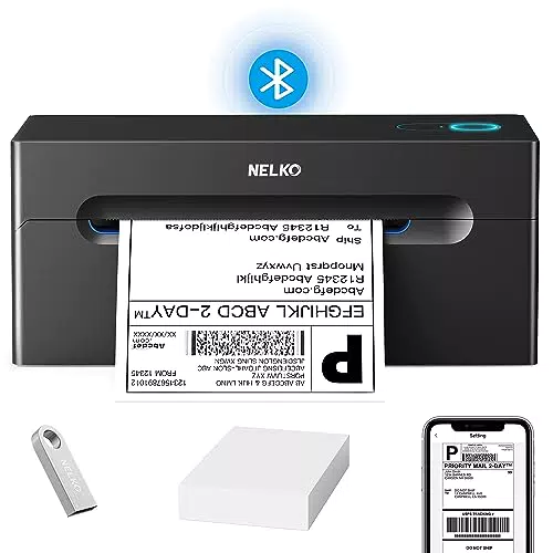 Bluetooth Etikettendrucker für Versandetiketten - Kompatibel mit Shopify, Zalando, Ebay, Amazon - Unterstützt Android/iOS und Windows/Mac/Chrome