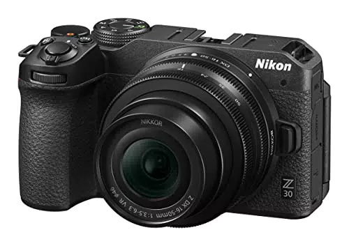 Nikon Z 30 Kit DX 16-50 mm 1:3.5-6.3 VR - 20,9 MP, 11 Bilder pro Sekunde, Hybrid-AF - Schwarz