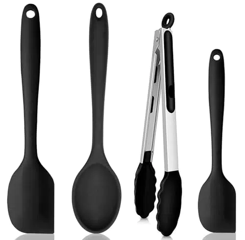 Grillzang Silikon Set mit hitzebeständigem Kochlöffel - Küchenutensilien für Backen und Kochen