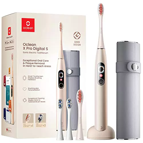 Oclean X Pro Elektrische Zahnbürste mit 4 Bürstenköpfen & Reiseetui
