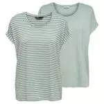 ONLY Damen O-Neck Top T-Shirt Moster Basic Kurzarm Rundhals Shirt Regular Fit Oberteil Sommer Streifen