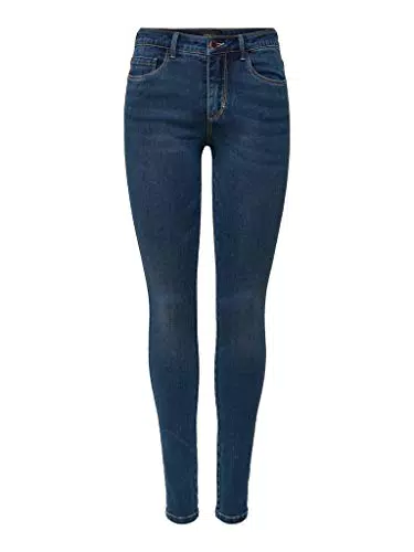 ONLY Damen Skinny Jeans - Modell: Onlroyal Reg - Größe M - Länge 32 - Dunkelblauer Denim