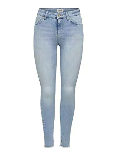 ONLY Damen Skinny Fit Jeans, Stone Washed Denim Stretch Hose