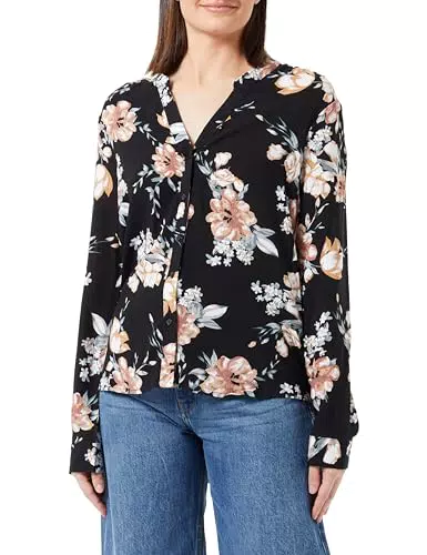 "Only Damen Langarm V-Ausschnitt Shirt mit Muster"