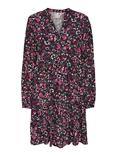ONLY Damen V-Ausschnitt Kleid A-Linie
