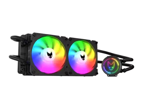 Oversteel ZIRCON Flüssigkeitskühlung 240mm RGB, 2x PWM Lüfter 120mm - Kompatibel mit Intel und AMD AM4
