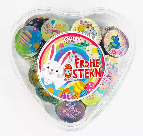 OYOY Schokoladentaler in Frohe Ostern Süßigkeiten Box - Ostergeschenke für Erwachsene