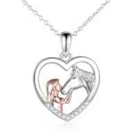 Herz Anhänger Halskette Mädchen Pferd Schmuck Geschenke