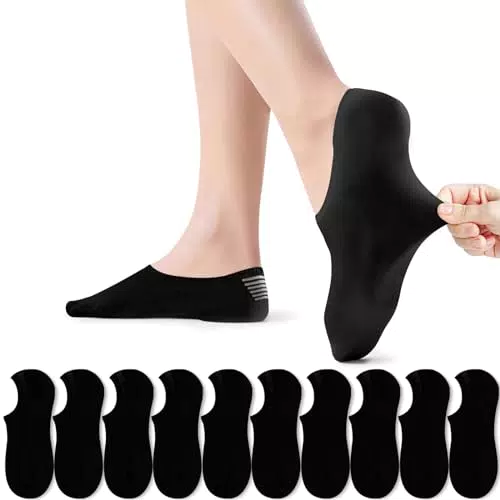 Sneaker Socken Damen von PAUNEW - Sportsocken für Größe 35-38 in Schwarz