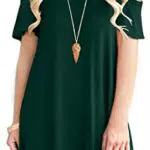 Damen Langarm Freizeitkleid mit Taschen - Einfarbiges Sommerkleid aus Baumwolle