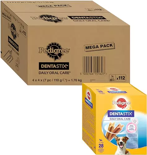Pedigree DentaStix Zahnpflegesnack für kleine Hunde - Hundeleckerlis mit Huhn- & Rindgeschmack