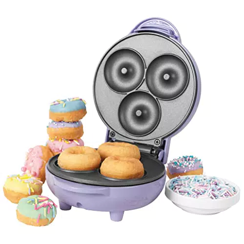 Petra Elektrische Mini Donut-Maschine - Kompakter Donut Maker für 3 Mini-Donuts, vegan, Frühstück, Eiscreme.