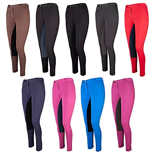 Pfiff 101197 Damen Reithose Vollbesatz Vollbesatzreithose Rot / Grau