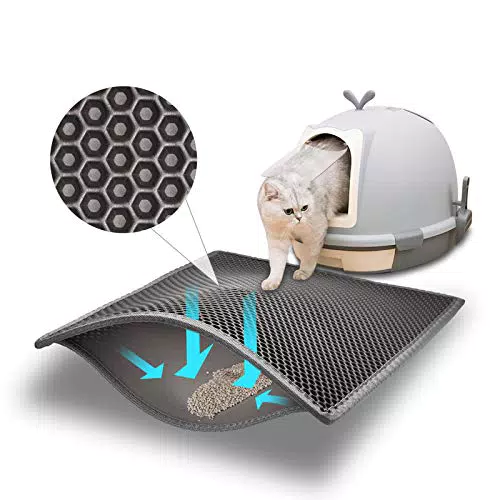 Katzenklo Matte von Pieviev - Wasserdichte Unterlage im Bienenwaben Design