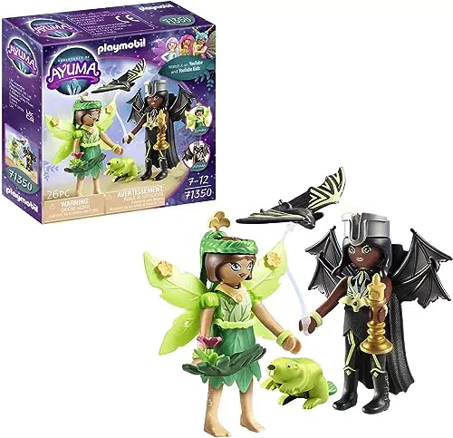 PLAYMOBIL Abenteuer von Ayuma 71350 Waldfee & Fledermausfee mit Seelentieren - Spielzeug für Kinder ab 7 Jahren
