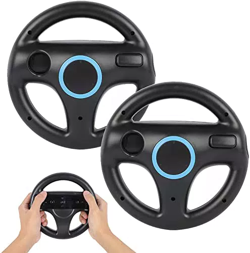 Racing Lenkrad für Wii Controller Kompatibel mit Mario Kart - Wii Fernbedienung Spiele