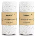 Qetlavee Premium Makramee Garn - 100% Natürliches Baumwollgarn für DIY Handwerk