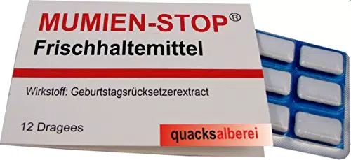 Witzige Kaugummis "MUMIEN-STOP" - Quacksalberei