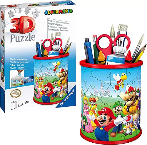 Ravensburger 3D Puzzle Utensilo Super Mario - Stiftehalter für Fans ab 6 Jahren