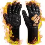 Grillhandschuhe Reinalin - Hitzebeständige Ofenhandschuhe aus Baumwolle bis 800°C