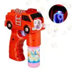 LED Seifenblasenpistole Feuerwehr batteriebetrieben - Kindergeburtstag Spaß - Rot