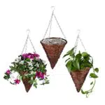 Blumenampel aus Weide Korbgeflecht - Handgefertigter Hängetopf - Braun