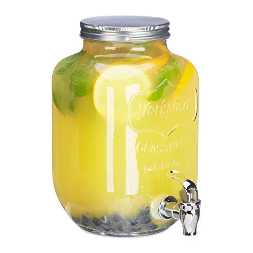 Getränkespender Glas mit Zapfhahn für Gartenparty - Vintage Limonadenspender