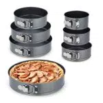 Springform Set von Relaxdays, runde Backformen aus Edelstahl, Antihaft Kuchenform