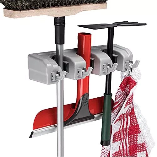 RENOPAX Besen & Gerätehalter mit einklappbaren Haken