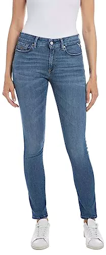 Replay Damen Jeans Luzien Skinny-Fit mit Power Stretch