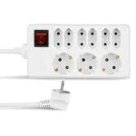 Steckerleiste mit 9 Steckdosen und 1,4m Kabel - Leistung bis 3500W