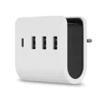 USB Ladegerät mit USB-A und C Steckdosenadapter und Ablagefläche