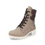 Rieker Damen Schnürstiefeletten - Beige Stiefeletten für Damen