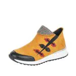 Rieker Damen X8082 Mode-Stiefel, schwarz/Honig/Rosso/schwarz/grau-rost 00