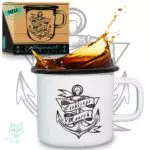 Emaille Tasse für Camping und Outdoor - Robfox Emaille Becher