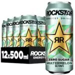 Rockstar Energy Drink Watermelon Kiwi Zero Sugar - Koffeinhaltiges Erfrischungsgetränk ohne Zucker