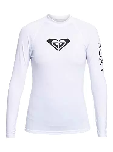Roxy Langärmliger Rashguard mit UPF 50 Whole Hearted Frauen Weiss