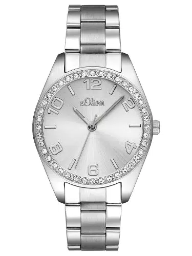 s.Oliver Damen Quarz Armbanduhr mit Edelstahlarmband