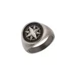 s.Oliver Ring Edelstahl Herren Ringe, Kompass, Kommt in Schmuck Geschenk Box