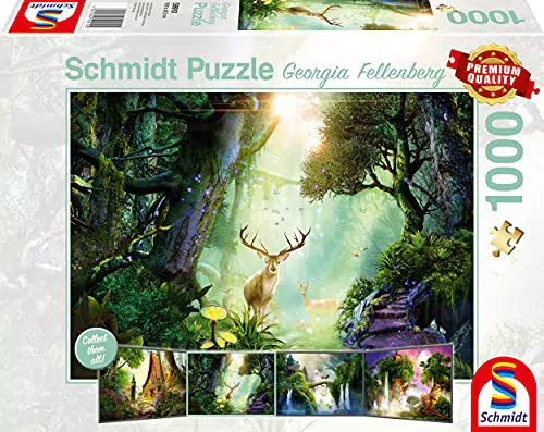 Schmidt Spiele Puzzle - Rehe im Wald - Hochwertiges 1000 Teile Motiv-Puzzle