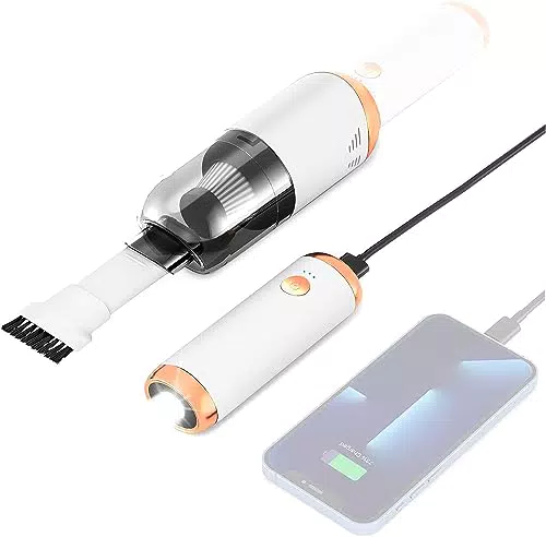 Handstaubsauger Akku SEANCHEER - Kabelloser Mini Staubsauger mit LED-Taschenlampe