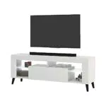 Selsey HugoB TV-Lowboard mit Glaseinlegeböden und LED-Beleuchtung